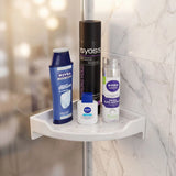 Premium Ceramic Corner Shower Shelf – Wall Mounted Bathroom Organizer for Shampoo and Toiletries