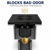 Luxury Ceramic Square Drain Cover with Anti-Odour Seal for Premium Bathrooms