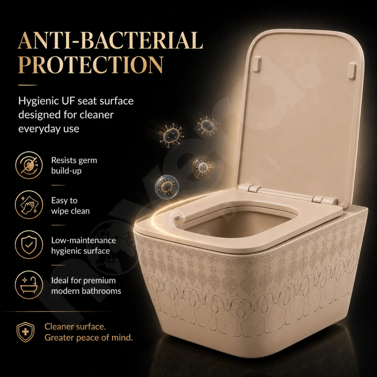 Anti Bacterial Easy Clean Ceramic Wall Hung Toilet