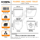 Wall Mounted Western Commode Size Specification and P Trap Layout