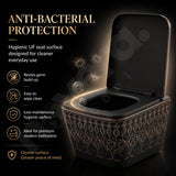 Anti Bacterial Easy Clean Black Ceramic Wall Hung Toilet