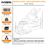 Wudu Basin with Chair Dimensions and Installation Guide