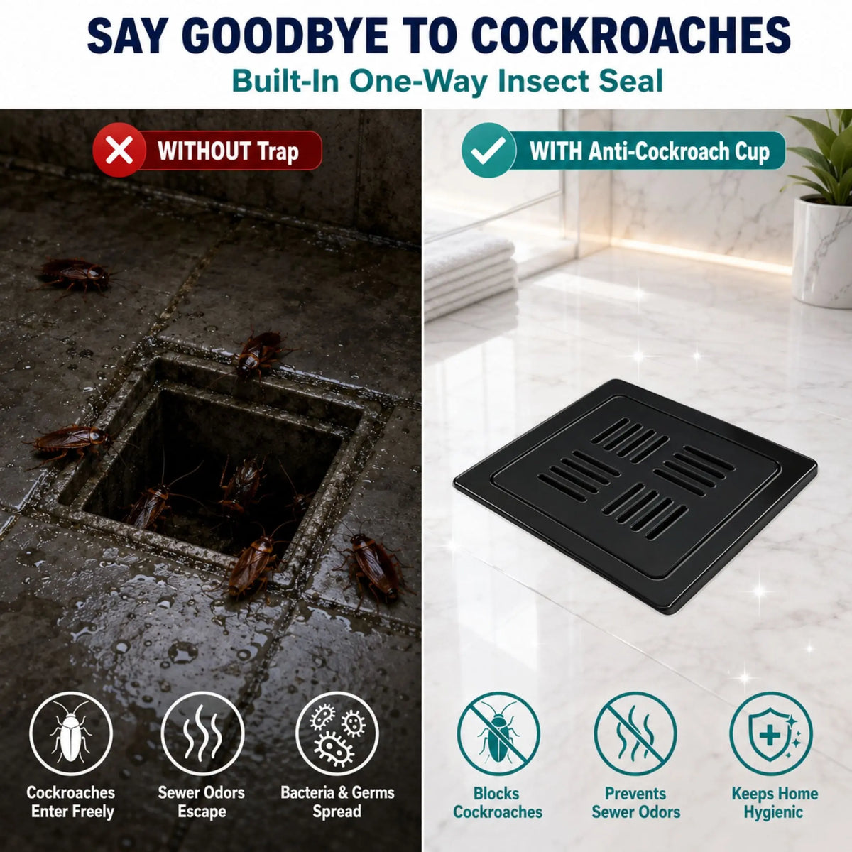 Luxury Ceramic Drain Jali with One-Way Insect Block Technology by Novera Global