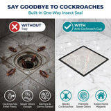 Novera Global Ceramic Square Tile Insert Floor Drain with Anti-Cockroach Trap Cup | Invisible Bathroom Drain Jali | 10-Year Warranty | Rust & Fade Proof Floor Waste Drain for Shower & Balcony (Black) Novera Global