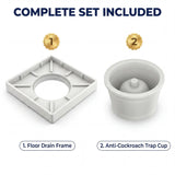 Novera Global Ceramic Square Tile Insert Floor Drain with Anti-Cockroach Trap Cup | Invisible Bathroom Drain Jali | 10-Year Warranty | Rust & Fade Proof Floor Waste Drain for Shower & Balcony (White) Novera Global