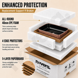 Novera Global Ceramic Table Top Wash Basin | Glossy Rectangular Vessel Sink | Above Counter Vessel Sink for Bathroom Vanity | 5-Year Warranty | Imported Glossy Countertop Wash Bowl (Black & Rose Gold)