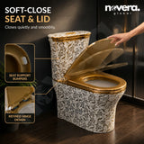 Soft Close Seat Cover on Royal Flora Gold One Piece Toilet