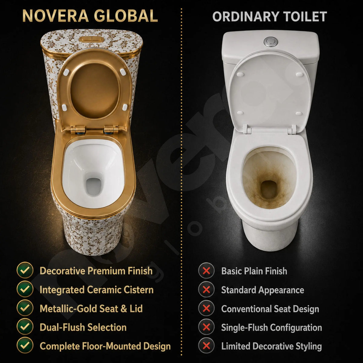 Novera Royal Flora Gold Toilet Feature Comparison
