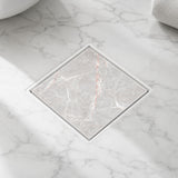 Novera Global Ceramic Square Tile Insert Floor Drain with Anti-Cockroach Trap Cup | Invisible Bathroom Drain Jali | 10-Year Warranty | Rust & Fade Proof Floor Waste Drain for Shower & Balcony (White)