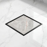 Novera Global Ceramic Square Tile Insert Floor | Invisible Bathroom Drain Jali | 10-Year Warranty | odor blocker drain | Rust & Fade Proof Floor Waste Drain for Shower, Kitchen & Balcony (Black) Novera Global