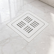 Novera Global Ceramic Square Slotted Floor Drain with Anti-Cockroach Trap Cup | Premium Drain Jali | 10-Year Warranty | Rust & Fade Proof Waste Water Drain Cover for Shower Area, Kitchen, Balcony & Wet Rooms (White)