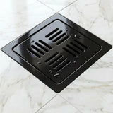 Premium Black Ceramic Floor Drain Installed in a Luxury Modern Bathroom Shower Area