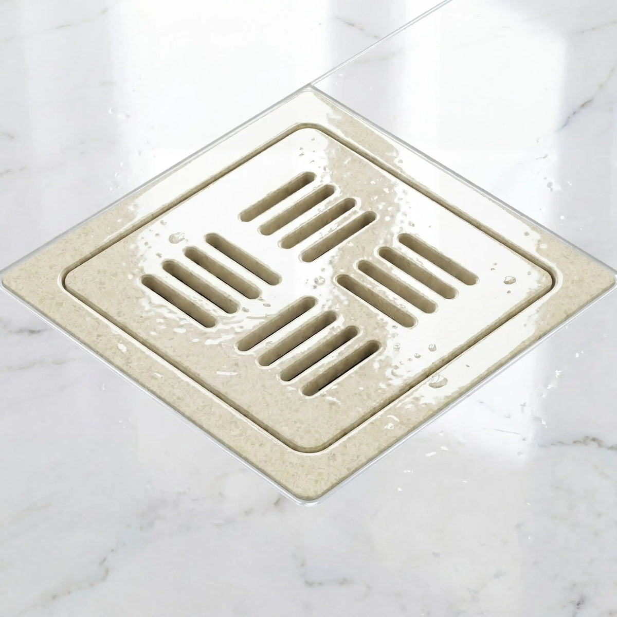 Luxury Square Ceramic Drain Cover with Premium Matte Finish by Novera Global