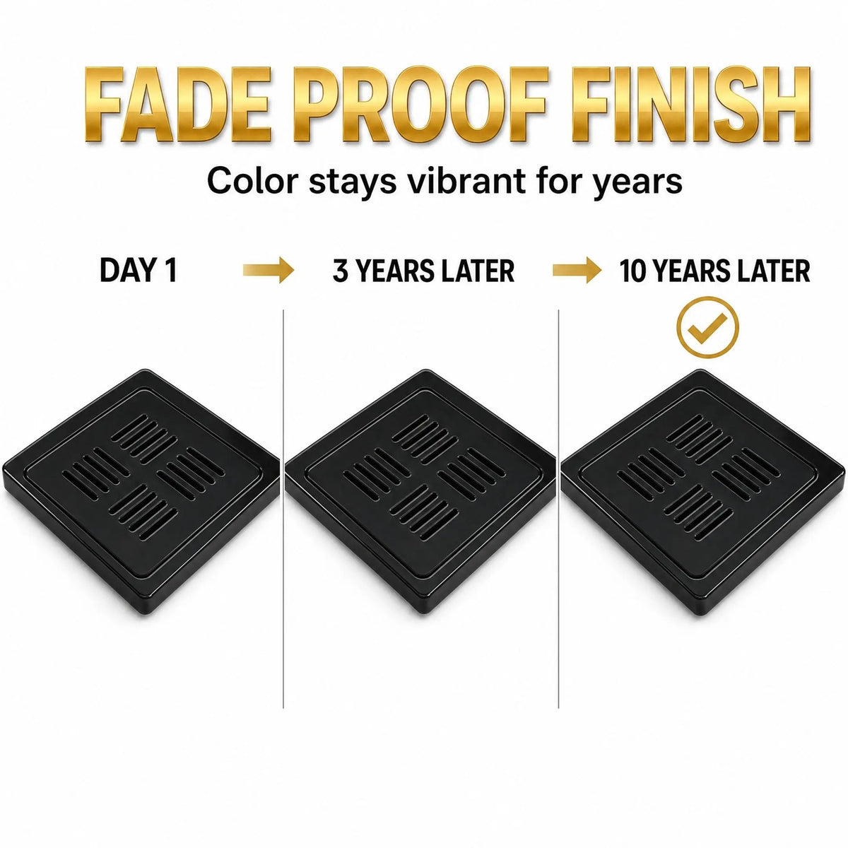 Premium Fade-Proof Black Ceramic Floor Drain – Luxury Bathroom Drain Cover with Long-Lasting Finish