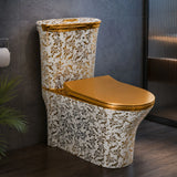 Luxury Gold Floor Mounted Western Commode with Soft Close Seat