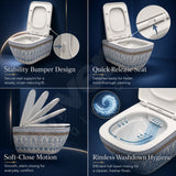 Premium Toilet Seat with Rubber Bumpers and Easy Cleaning