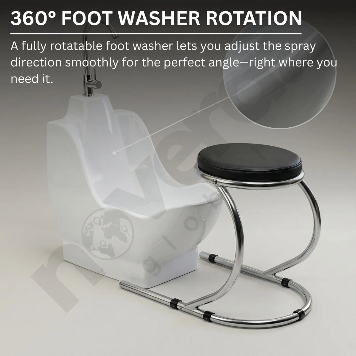 360 Degree Rotating Foot Washer for Wudu Basin