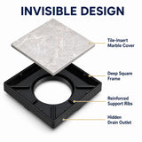 Novera Global Ceramic Square Tile Insert Floor | Invisible Bathroom Drain Jali | 10-Year Warranty | odor blocker drain | Rust & Fade Proof Floor Waste Drain for Shower, Kitchen & Balcony (Black) Novera Global