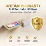 Product with a lifetime warranty badge on a light background