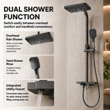 Smart Shower Panel Set, Triple Flow Functions, Wall-Mount Chrome Finish | 5-Year Warranty | Mixer with Hot & Cold Dual Knob, Adjustable Height Shower Panel (Brushed Gunmetal) Novera Global