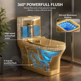 360 Degree Powerful Washdown Flush in Gold Western Toilet