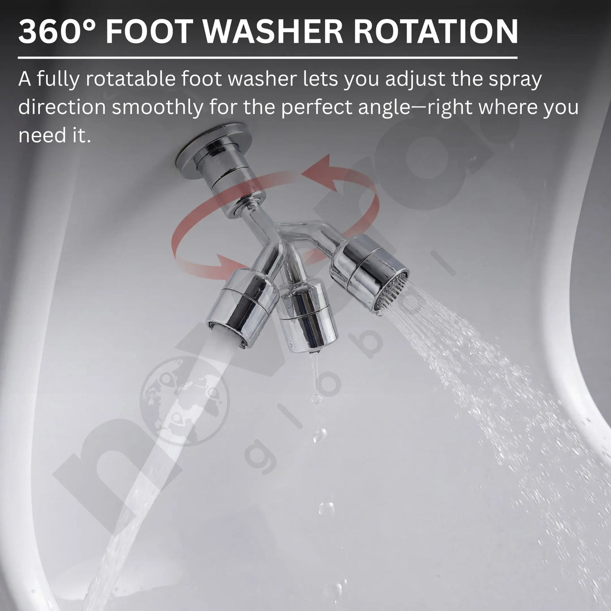 Luxury White Wudhu Basin with 360 Degree Foot Washer