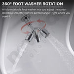 360-degree foot washer with water spray on a gray background