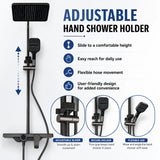 Smart Shower Panel Set, Triple Flow Functions, Wall-Mount Chrome Finish | 5-Year Warranty | Mixer with Hot & Cold Dual Knob, Adjustable Height Shower Panel (Brushed Gunmetal) Novera Global