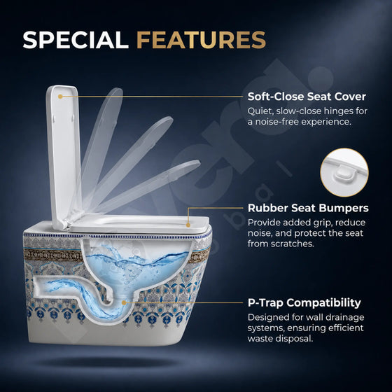 Premium Features of Novera Artistic Wall Hung Toilet
