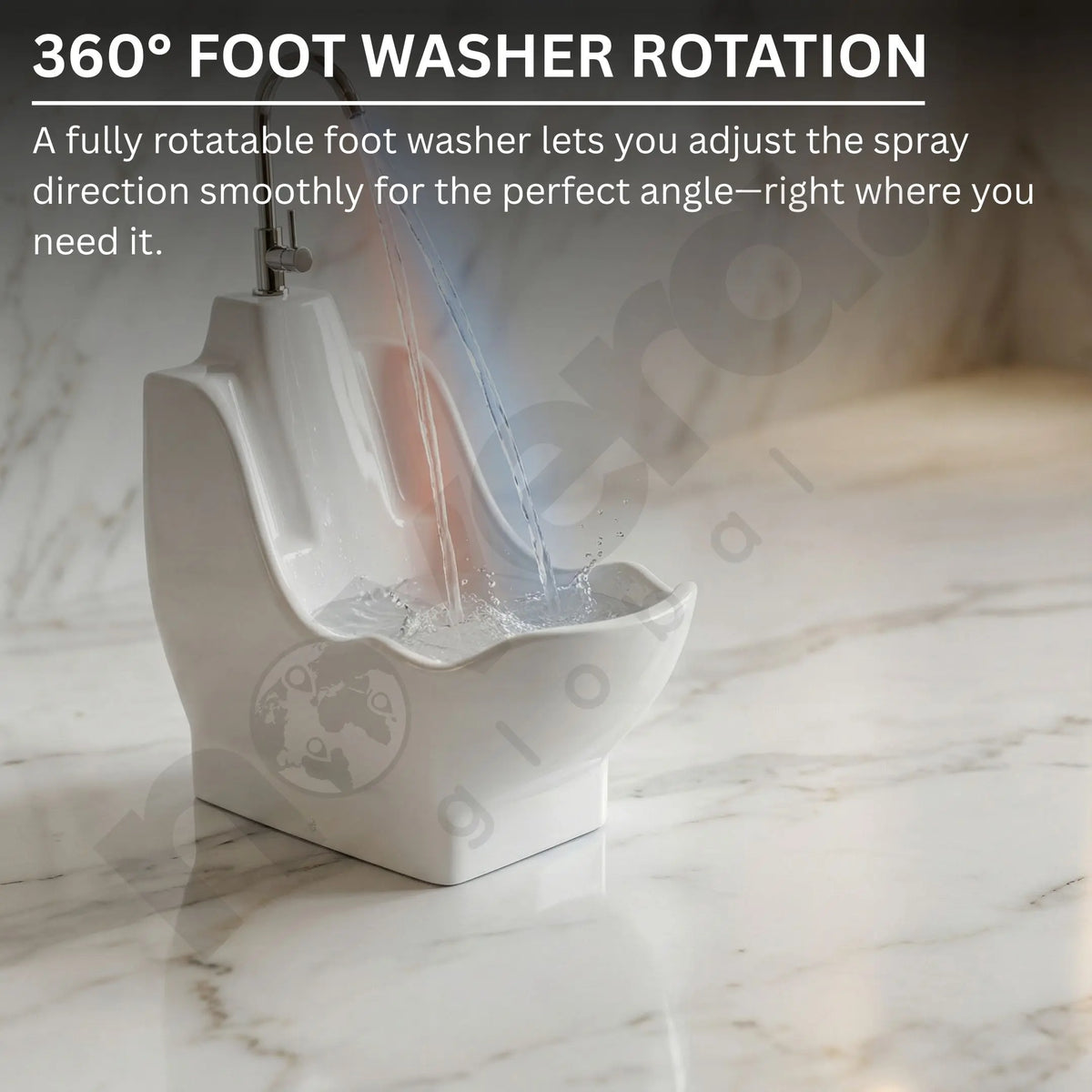 Rotating Foot Wash Faucet for Ablution Basin