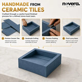 Premium Handcrafted Square Ceramic Basin with Stone-Look Finish