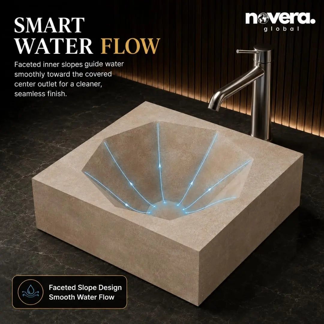 Handcrafted Matt Finish Diamond Bowl Vessel Sink for Premium Bathroom Vanity