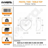 Technical Drawing of Artistic Ceramic Countertop Wash Basin with Size Details