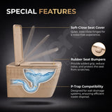 Premium Features of Novera Khaki Beige Wall Hung Toilet