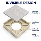 Premium Invisible Tile Insert Floor Drain Design – Luxury Hidden Bathroom Drain Cover