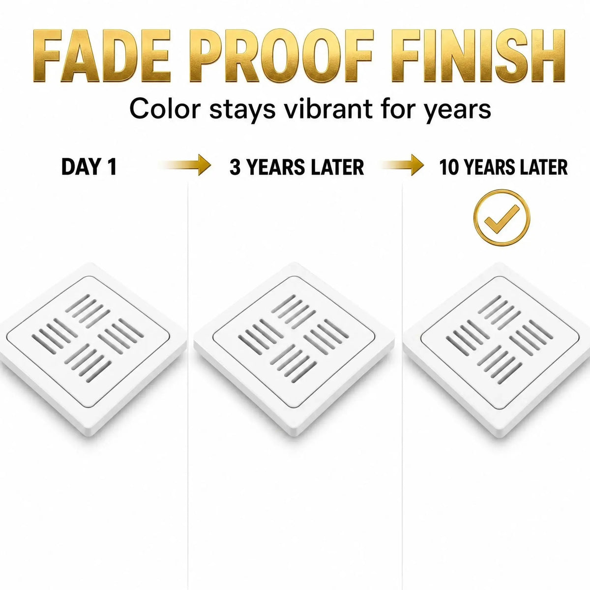 Royal White Ceramic Square Drain Cover with Premium Fade-Resistant Surface