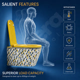 Silent Soft Close Seat with High Load Capacity Wall Hung Toilet