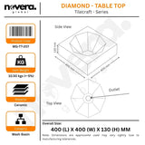 Square Countertop Ceramic Wash Basin Technical Size Diagram