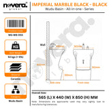 Wudu Basin Imperial Black (Ceramic) | One-Piece Pedestal Ablution Basin with Leg Wash – Novera Global