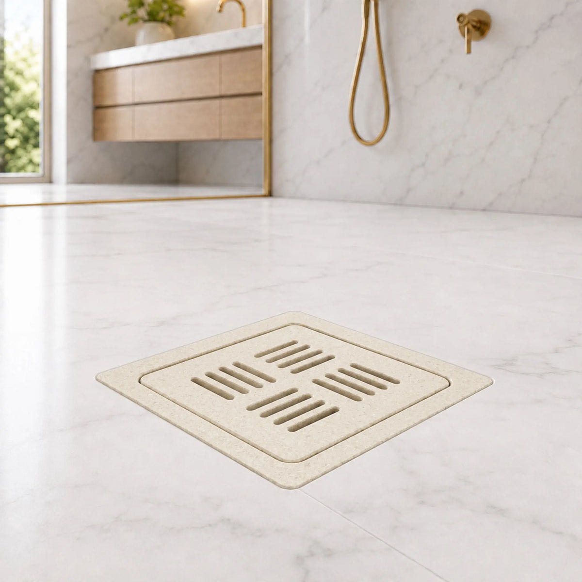 Royal Designer Ceramic Square Floor Drain for Elegant Shower Areas and Premium Bathrooms