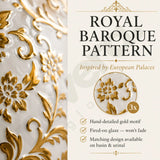 Royal Baroque Floral Pattern on Gold Ceramic Western Toilet