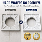 Novera Global Ceramic Square Tile Insert Floor Drain with Anti-Cockroach Trap Cup | Invisible Bathroom Drain Jali | 10-Year Warranty | Rust & Fade Proof Floor Waste Drain for Shower & Balcony (White) Novera Global