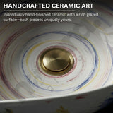 Close-Up of Handmade Ceramic Glaze Pattern – Designer Bathroom Vessel Sink