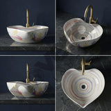 Multiple Views of Handcrafted Artistic Ceramic Basin – Premium Bathroom Countertop Sink