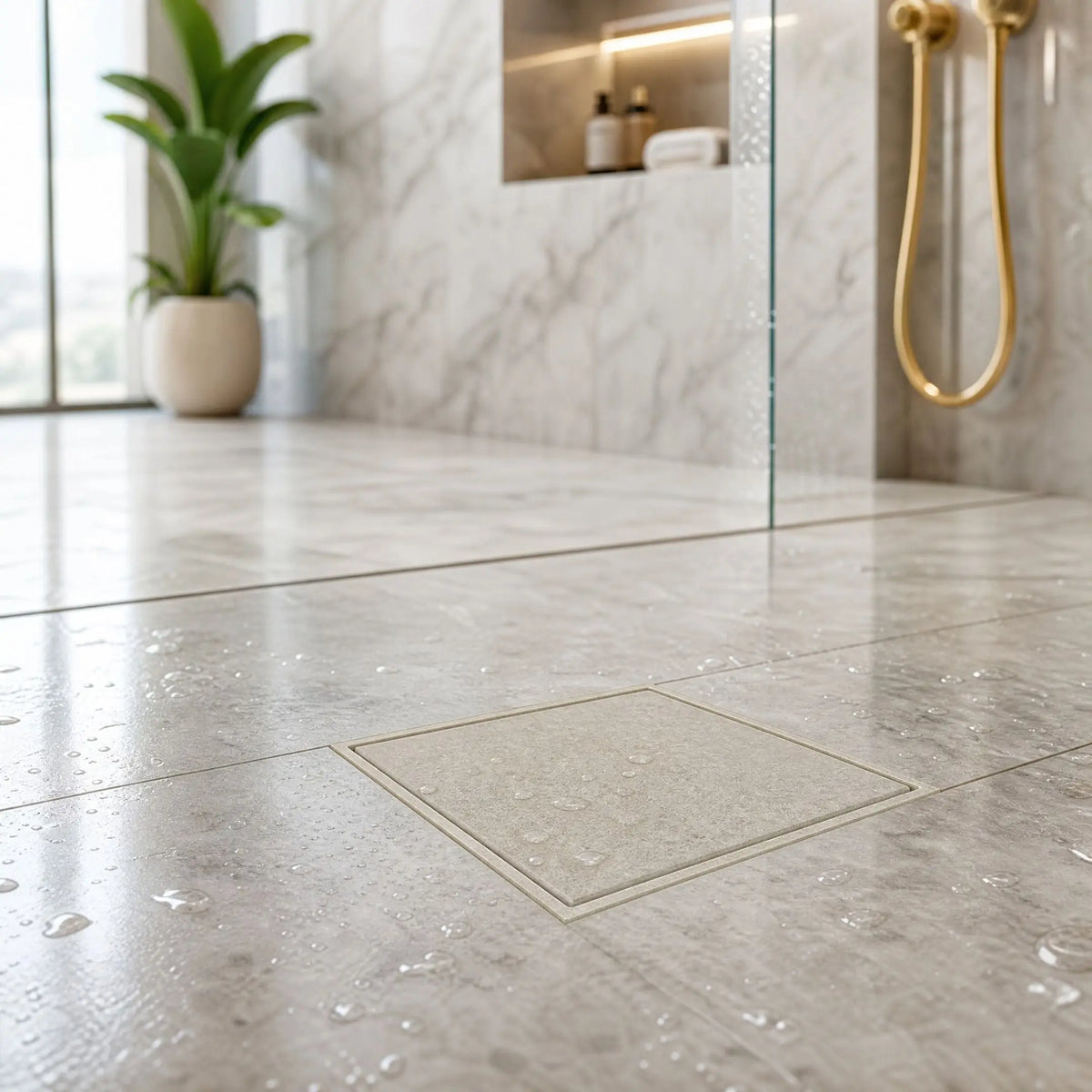 Novera Global Ceramic Square Tile Insert Floor | Invisible Bathroom Drain Jali | 10-Year Warranty | odor blocker drain | Rust & Fade Proof Floor Waste Drain for Shower, Kitchen & Balcony (Marble) Novera Global