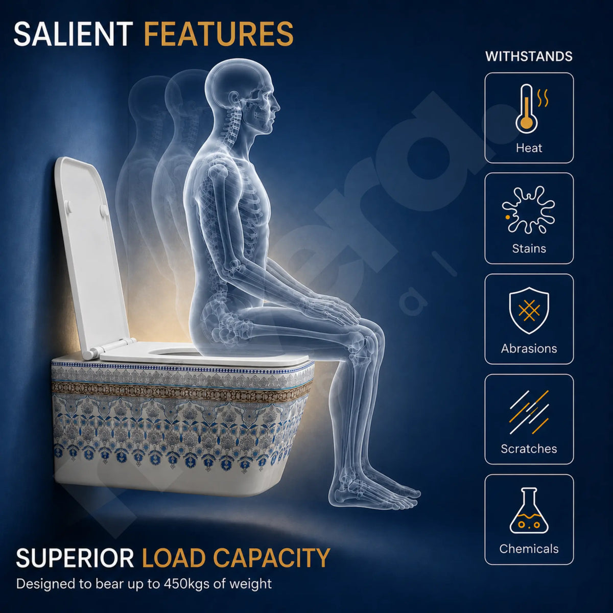 Luxury Wall Mounted Toilet with Quiet Closing Seat