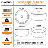 Novera Global Ceramic Table Top Wash Basin | Glossy Finish Round Vessel Sink | Above Counter Vessel Sink for Bathroom Vanity | 5-Years Warranty | Imported Glossy Countertop Wash Bowl (Rose Gold) Novera Global