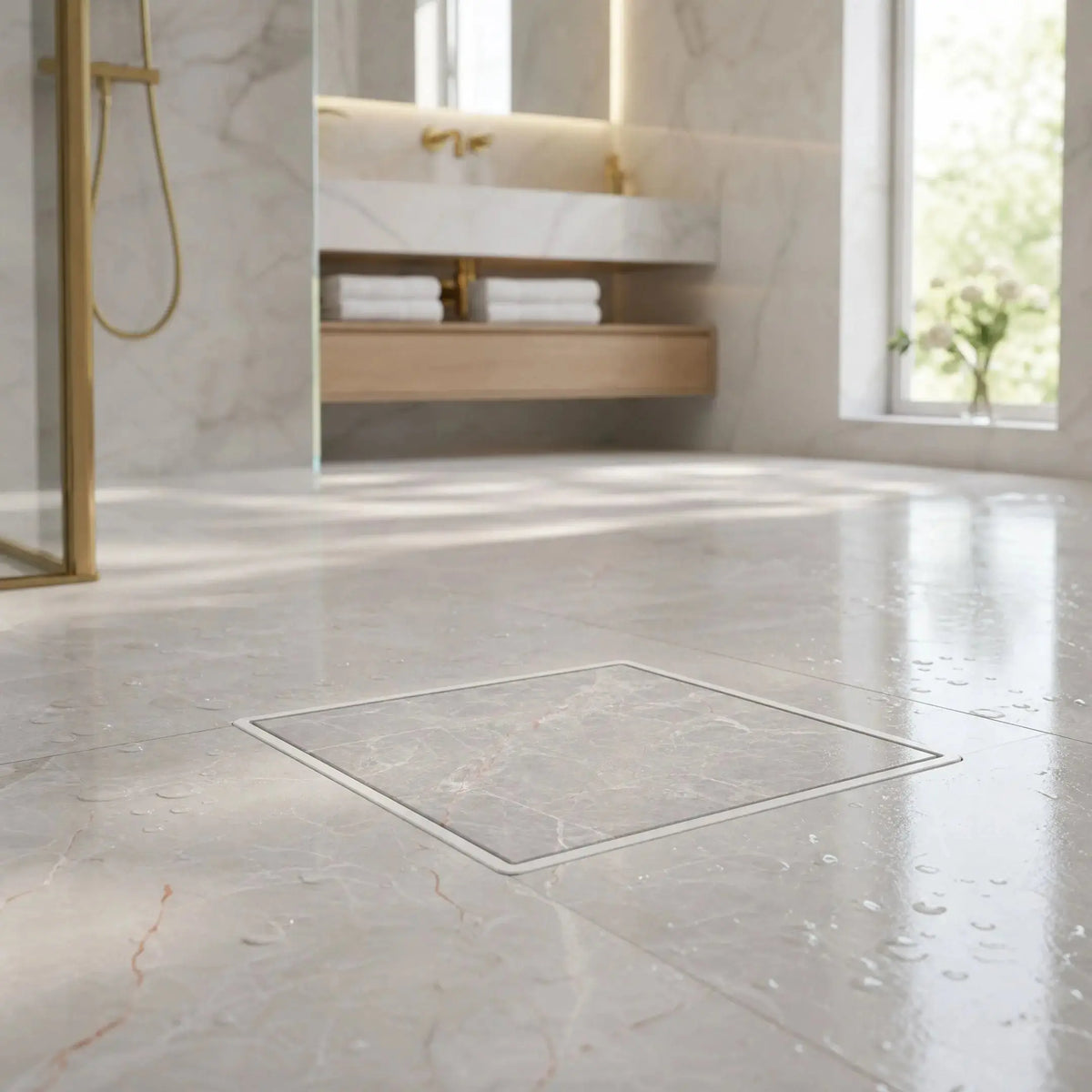 Novera Global Ceramic Square Tile Insert Floor | Invisible Bathroom Drain Jali | 10-Year Warranty | odor blocker drain | Rust & Fade Proof Floor Waste Drain for Shower, Kitchen & Balcony (White) Novera Global