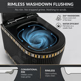 Rimless Washdown Flushing System for Black Wall Hung Toilet
