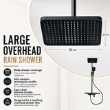 Novera Global Smart Shower Panel Set, Triflow Functions-Overhead Rain Shower + Hand Shower + Waterfall Tub Spout | 5-Year Warranty | Mixer with Hot & Cold Dual Knob, Adjustable Height Shower System, Wall Mounted Shower (Brushed Gunmetal)